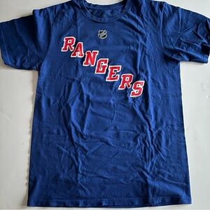 NY Rangers Jimmy Vesey #26 Jersey T-Shirt - Size M - Blue Short Sleeve Adidas